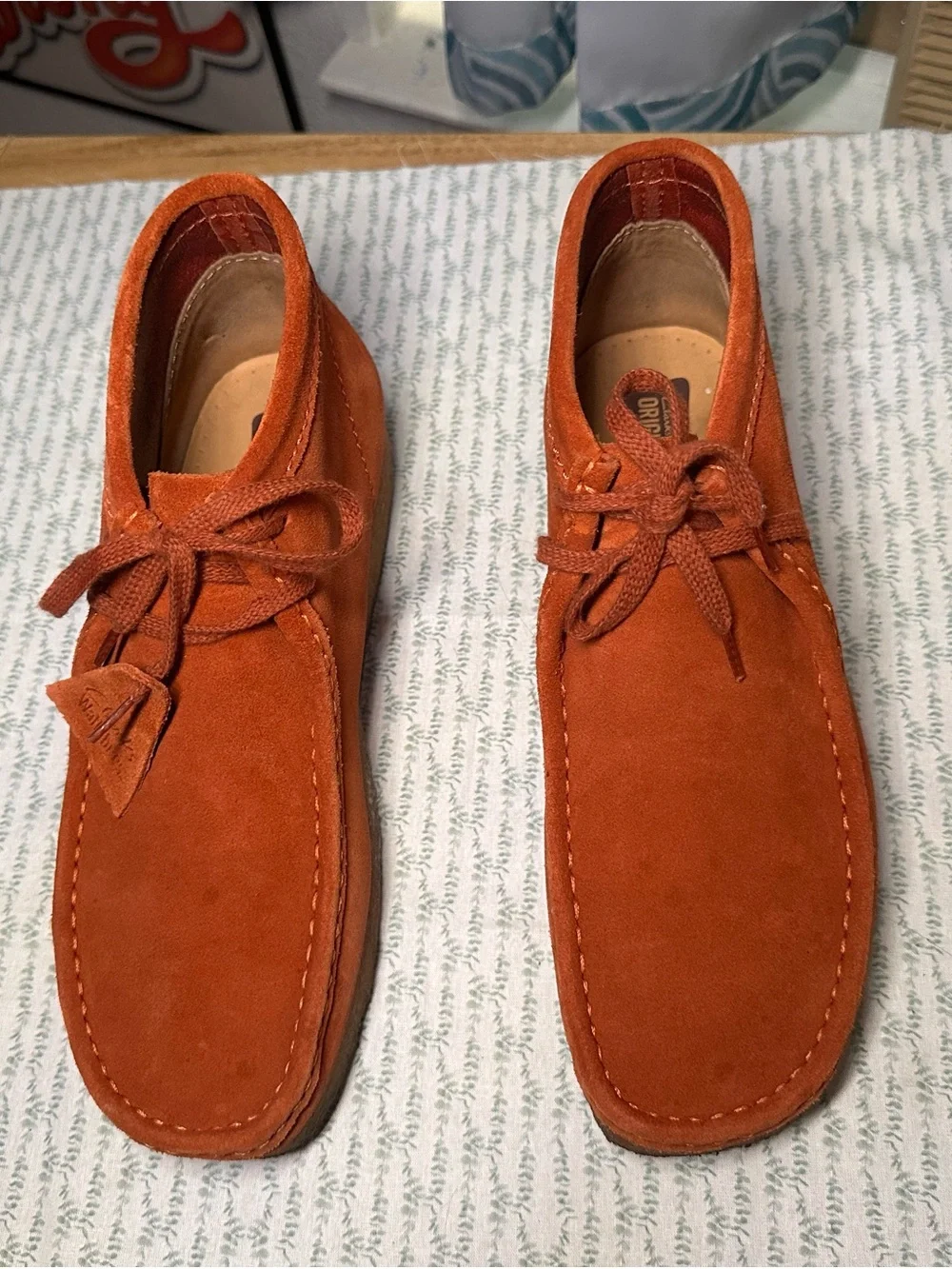 Clarks Originals Wallabee Boots – Rust/Orange Suede (Excellent Condition)